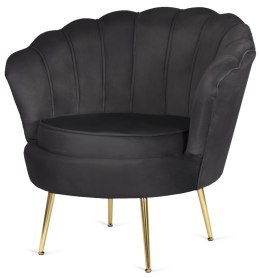 Krzesło Fotel Muszla Lugano DONNA VELVET BLACK OUTLET