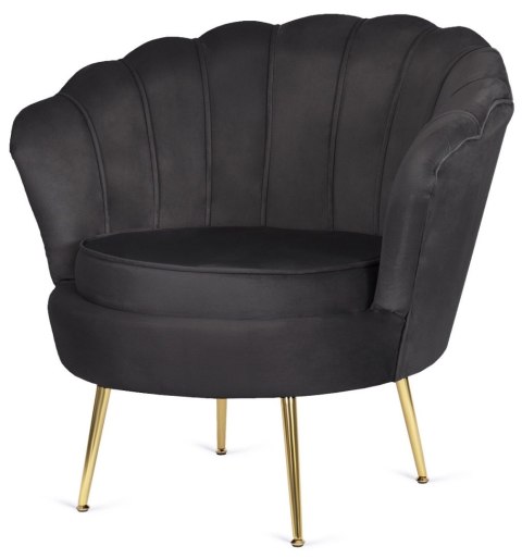 Krzesło Fotel Muszla Lugano DONNA VELVET BLACK OUTLET