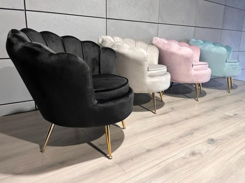 Krzesło Fotel Muszla Lugano DONNA VELVET BLACK OUTLET