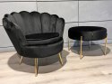 Krzesło Fotel Muszla Lugano DONNA VELVET BLACK OUTLET
