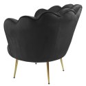 Krzesło Fotel Muszla Lugano DONNA VELVET BLACK OUTLET