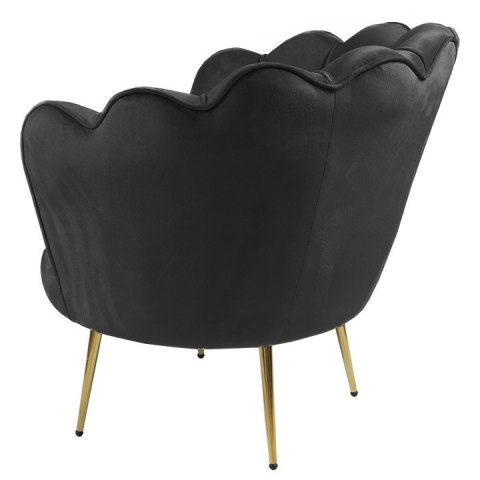 Krzesło Fotel Muszla Lugano DONNA VELVET BLACK OUTLET