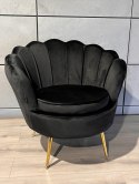 Krzesło Fotel Muszla Lugano DONNA VELVET BLACK