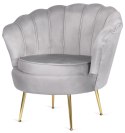 Krzesło Fotel Muszla Lugano DONNA VELVET GREY OUTLET