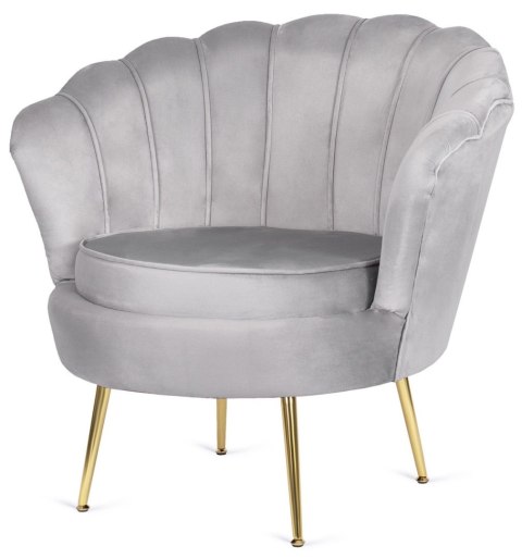 Krzesło Fotel Muszla Lugano DONNA VELVET GREY OUTLET