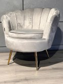 Krzesło Fotel Muszla Lugano DONNA VELVET GREY OUTLET