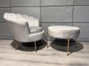Krzesło Fotel Muszla Lugano DONNA VELVET GREY OUTLET