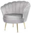 Krzesło Fotel Muszla Lugano DONNA VELVET GREY