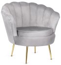 Krzesło Fotel Muszla Lugano DONNA VELVET GREY