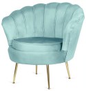 Krzesło Fotel Muszla Lugano DONNA VELVET MINT OUTLET