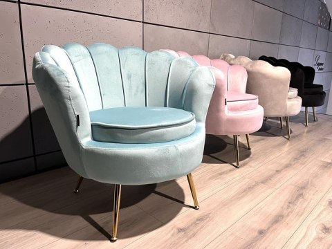 Krzesło Fotel Muszla Lugano DONNA VELVET MINT OUTLET
