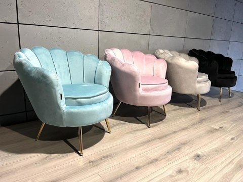 Krzesło Fotel Muszla Lugano DONNA VELVET MINT OUTLET