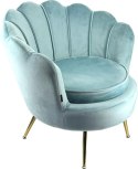 Krzesło Fotel Muszla Lugano DONNA VELVET MINT OUTLET