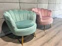 Krzesło Fotel Muszla Lugano DONNA VELVET MINT OUTLET