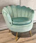 Krzesło Fotel Muszla Lugano DONNA VELVET MINT OUTLET