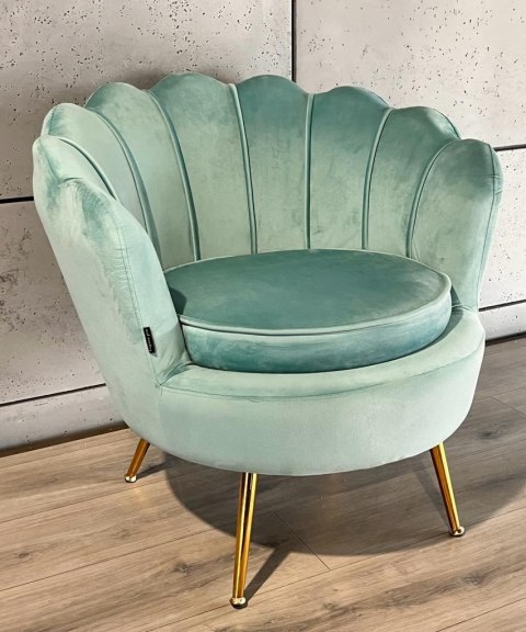 Krzesło Fotel Muszla Lugano DONNA VELVET MINT OUTLET