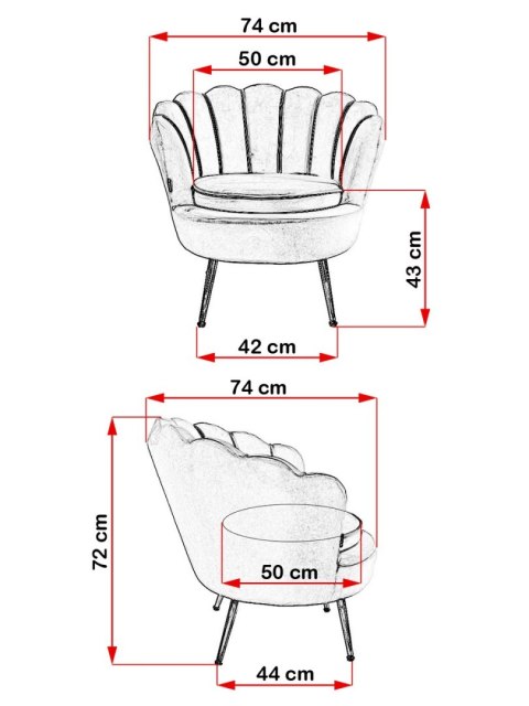 Krzesło Fotel Muszla Lugano DONNA VELVET MINT OUTLET