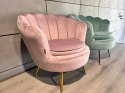 Krzesło Fotel Muszla Lugano DONNA VELVET PINK OUTLET