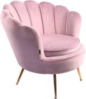 Krzesło Fotel Muszla Lugano DONNA VELVET PINK
