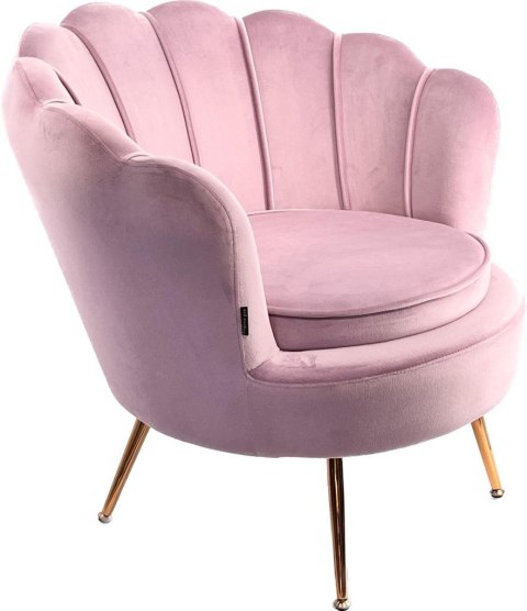 Krzesło Fotel Muszla Lugano DONNA VELVET PINK