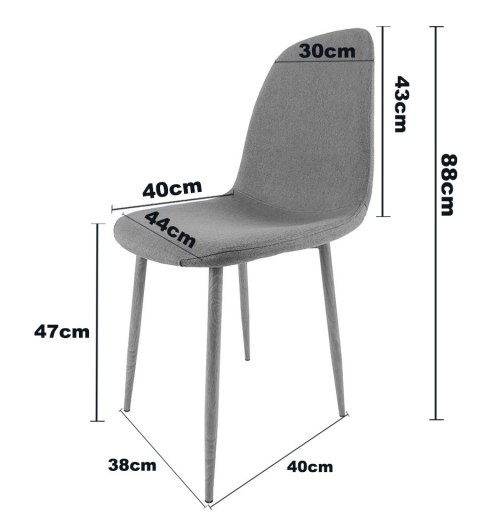 Krzesło GIULIA GREY FABRIC GOLD