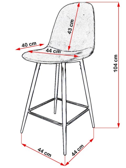 Krzesło barowe AVA BLACK PU hoker BAR II GATUNEK