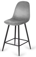 Krzesło barowe AVA GREY VELVET hoker BAR