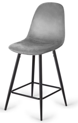 Krzesło barowe AVA GREY VELVET hoker BAR