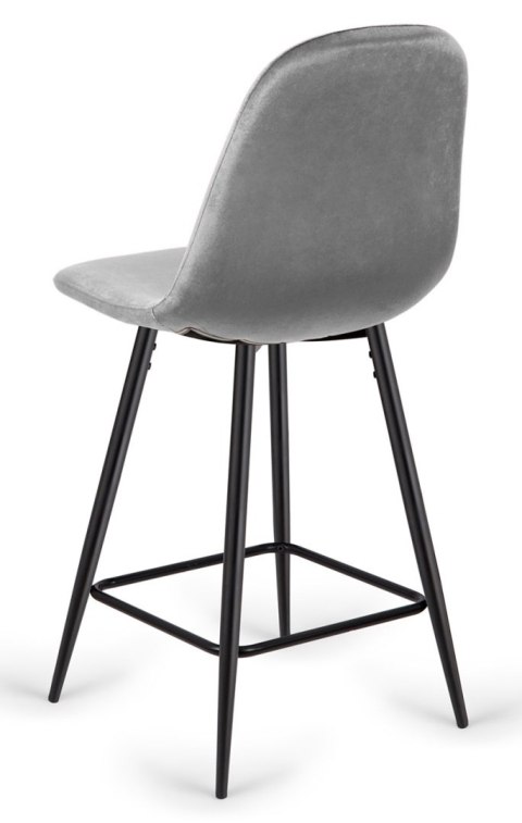 Krzesło barowe AVA GREY VELVET hoker BAR
