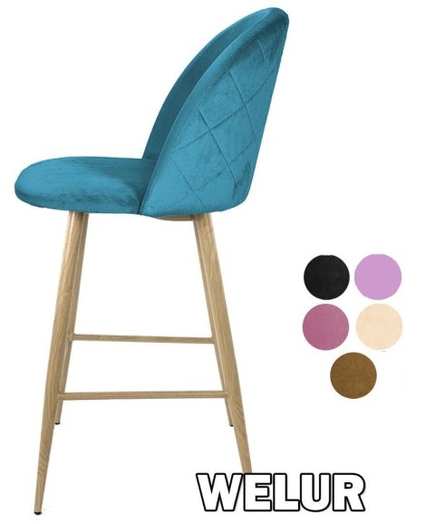 Krzesło barowe GLAM BAR VELVET NICE hoker