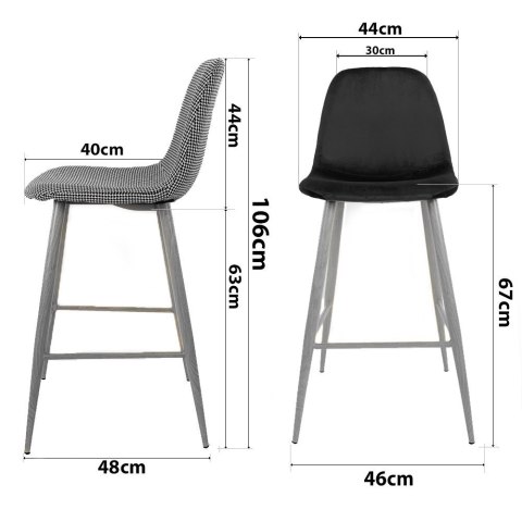 Krzesło barowe hoker AVOLA BLACK VELVET II GATUNEK