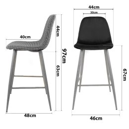 Krzesło barowe hoker AVOLA LIGHT GREY FABRIC