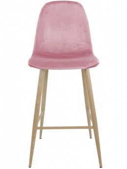 Krzesło barowe hoker AVOLA PINK VELVET
