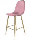 Krzesło barowe hoker AVOLA PINK VELVET