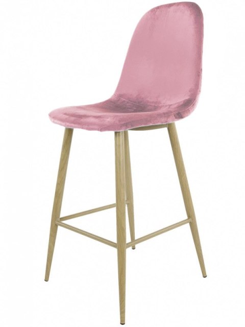 Krzesło barowe hoker AVOLA PINK VELVET