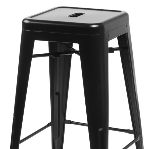 Krzesło barowe hoker BARI NERO loft - OUTLET