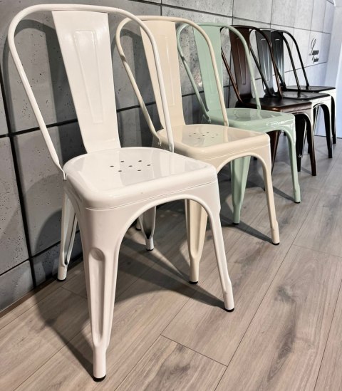 Krzesło metalowe loft CORSICA CREAM