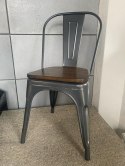 Krzesło metalowe loft CORSICA GRAPHITE WOOD