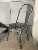 Krzesło metalowe loft CORSICA GRAPHITE WOOD