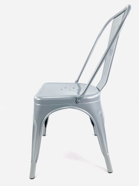 Krzesło metalowe loft CORSICA LIGHT GREY - II GATUNEK