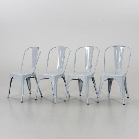 Krzesło metalowe loft CORSICA LIGHT GREY - II GATUNEK