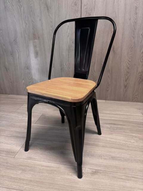 Krzesło metalowe loft CORSICA NERO PINE