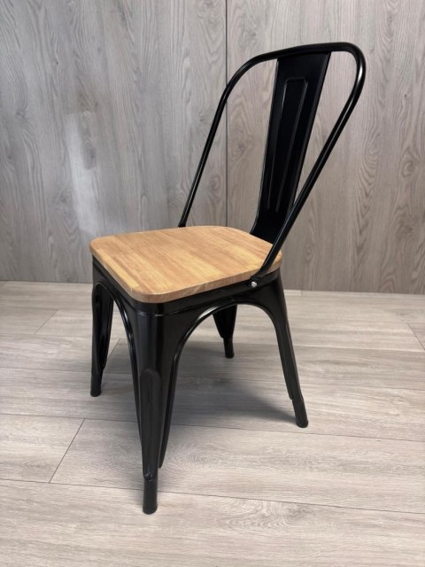 Krzesło metalowe loft CORSICA NERO PINE