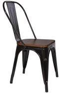 Krzesło metalowe loft CORSICA NERO WENGE