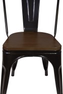 Krzesło metalowe loft CORSICA NERO WENGE