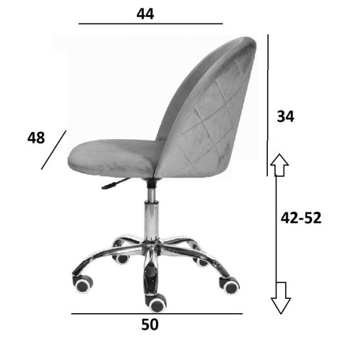 Krzesło obrotowe GLORIA OFFICE SEA BLUE VELVET