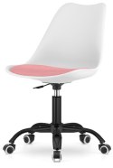 Krzesło obrotowe MONZA OFFICE WHITE + PINK FABRIC II SMOKE
