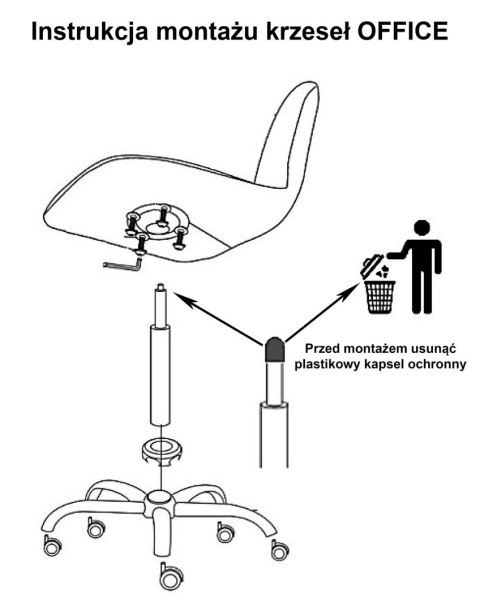 Krzesło obrotowe VASTO OFFICE PU BLACK + GREY SMOKE