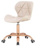 Krzesło obrotowe VASTO OFFICE PU CREAM ROSE GOLD