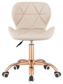Krzesło obrotowe VASTO OFFICE PU CREAM ROSE GOLD